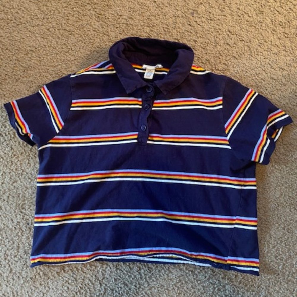 Crop top/ Button up/ striped